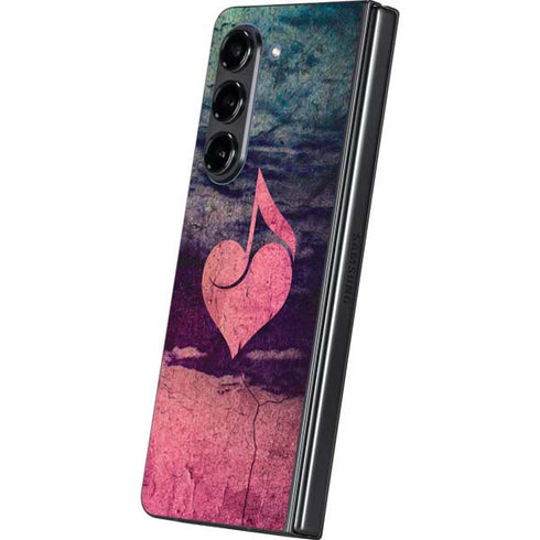 Rustic Musical Heart Galaxy Z Fold5 5G Skin